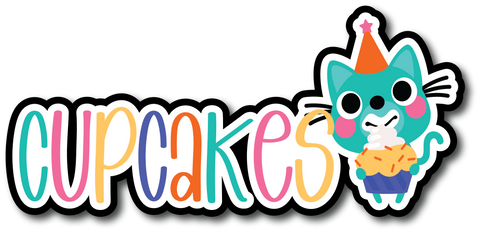 Cupcakes - Scrapbook Page Title Die Cut