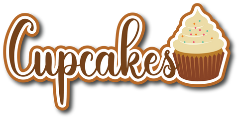 Cupcakes - Scrapbook Page Title Die Cut