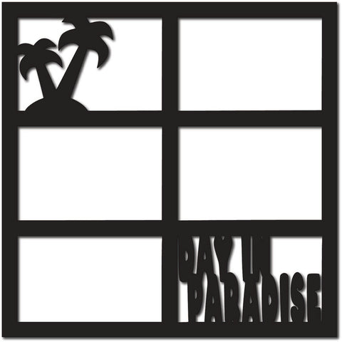 Day in Paradise - 5 Frames - Scrapbook Overlay - Digital Cut File - SVG - INSTANT DOWNLOAD