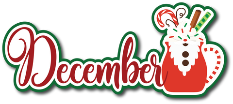 December - Scrapbook Page Title Die Cut