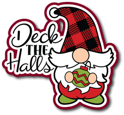 Deck the Halls - Gnome - Scrapbook Page Title Sticker