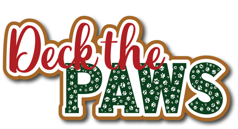 Deck the Paws - Scrapbook Page Title Die Cut