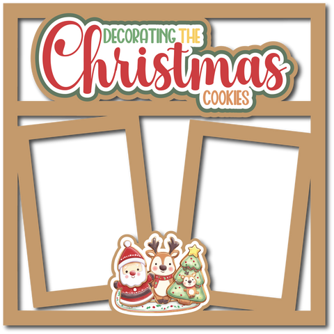 Decorating the Christmas Cookies - 2 Frames - Scrapbook Page Layered Overlay Kit
