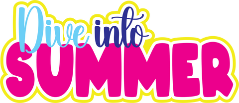 Dive into Summer - Scrapbook Page Title Sticker
