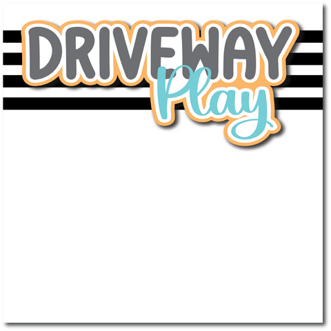 Driveway Play - Printed Premade Scrapbook Page 12x12 Layout