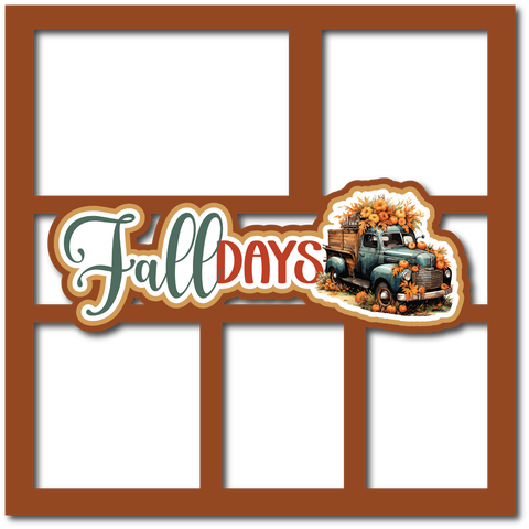 Fall Days - 5 Frames - Scrapbook Page Layered Overlay Kit