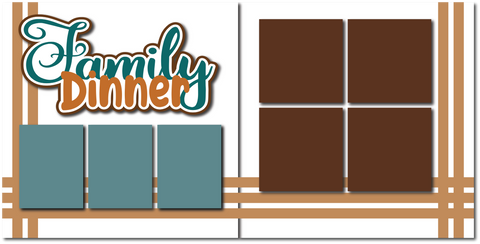 Family Dinner - Printed Premade Scrapbook (2) Page 12x12 Layout