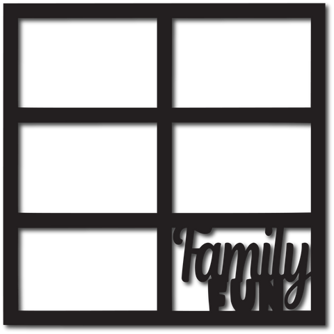 Family Fun - 6 Frames - Scrapbook Overlay - Digital Cut File - SVG - INSTANT DOWNLOAD