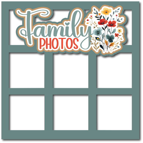 Family Photos - 6 Frames - Scrapbook Page Layered Overlay Kit