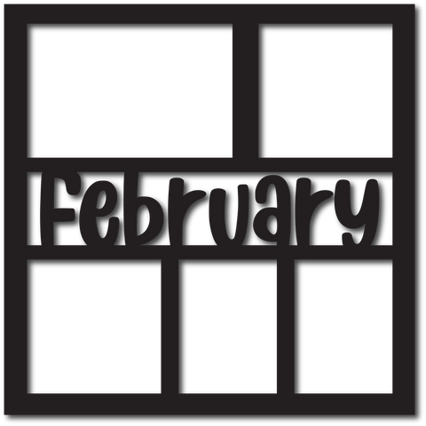 February - 5 Frames - Scrapbook Overlay - Digital Cut File - SVG - INSTANT DOWNLOAD