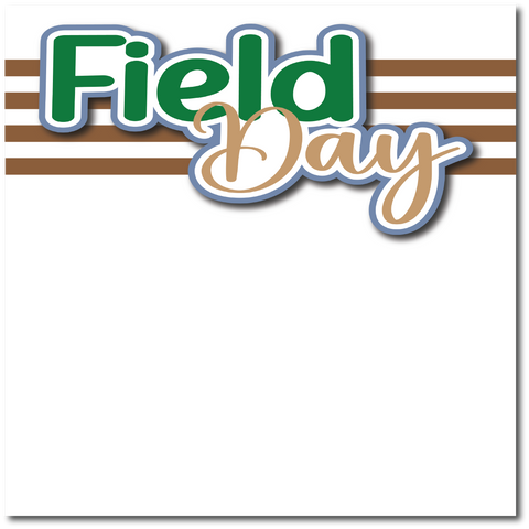 Field Day - Printed Premade Scrapbook Page 12x12 Layout