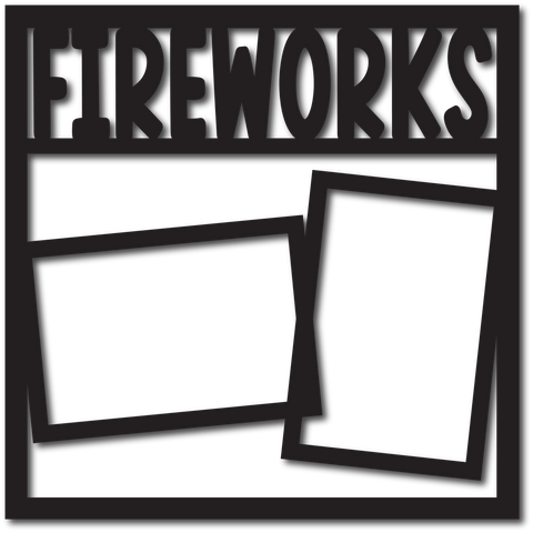 Fireworks - 2 Frames - Scrapbook Overlay - Digital Cut File - SVG - INSTANT DOWNLOAD