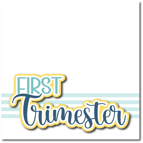 First Trimester - Printed Premade Scrapbook Page 12x12 Layout