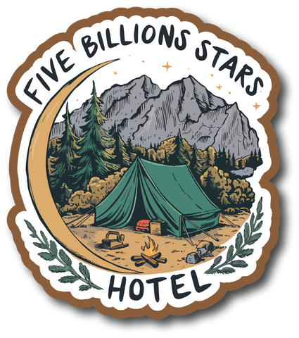 Five Billion Stars Hotel - Camping - Scrapbook Page Title Die Cut