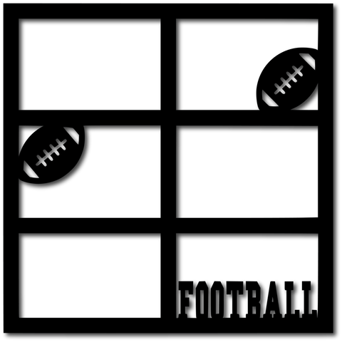 Football - 6 Frames - Scrapbook Overlay - Digital Cut File - SVG - INSTANT DOWNLOAD