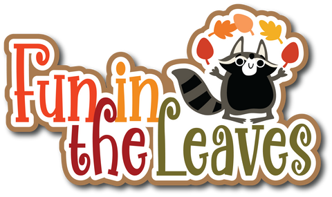 Fun in the Leaves - Scrapbook Page Title Die Cut