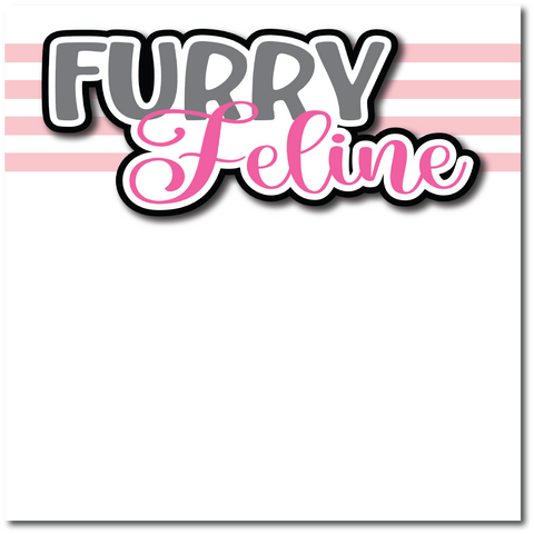 Furry Feline - Printed Premade Scrapbook Page 12x12 Layout