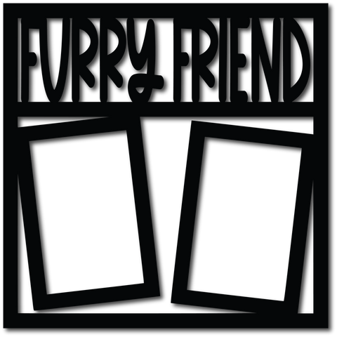 Furry Friend - 2 Vertical Frames - Scrapbook Overlay - Digital Cut File - SVG - INSTANT DOWNLOAD