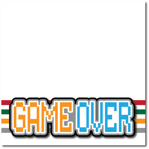 Game Over - Printed Premade Scrapbook Page 12x12 Layout