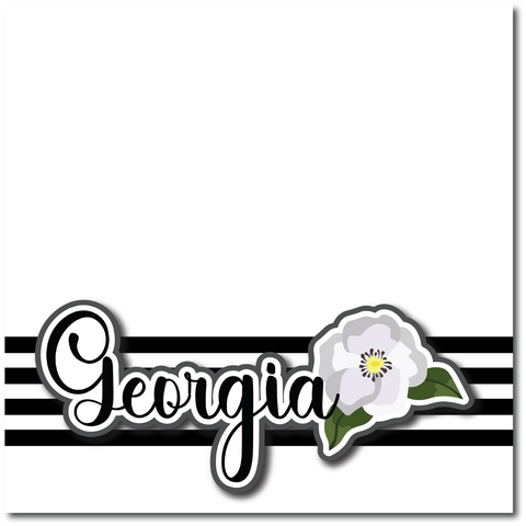 Georgia - Printed Premade Scrapbook Page 12x12 Layout