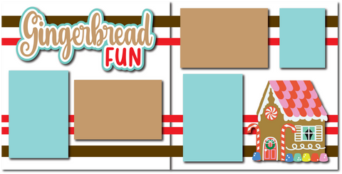 Gingerbread Fun - Printed Premade Scrapbook (2) Page 12x12 Layout