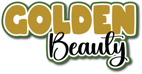 Golden Beauty - Scrapbook Page Title Die Cut