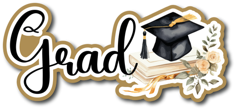 Grad - Scrapbook Page Title Die Cut