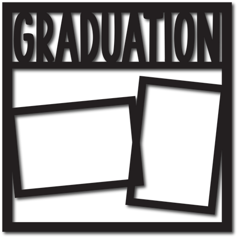 Graduation - 2 Frames - Scrapbook Overlay - Digital Cut File - SVG - INSTANT DOWNLOAD