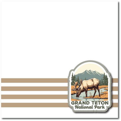 Grand Teton National Park - Printed Premade Scrapbook Page 12x12 Layout
