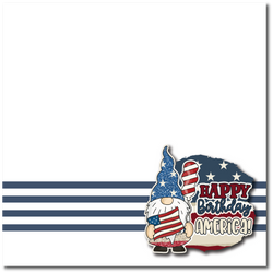 Happy Birthday America - Printed Premade Scrapbook Page 12x12 Layout