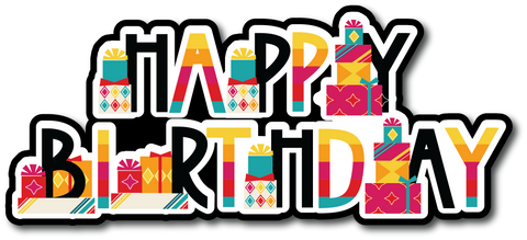 Happy Birthday - Scrapbook Page Title Die Cut