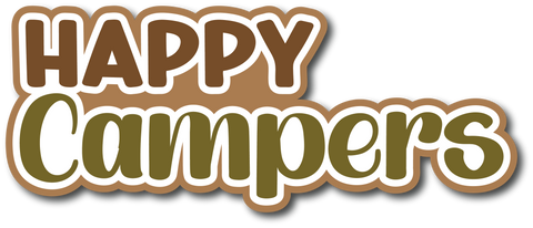 Happy Campers - Scrapbook Page Title Die Cut