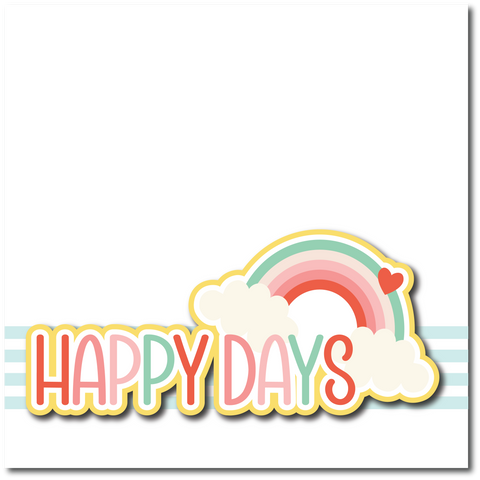 Happy Days - Printed Premade Scrapbook Page 12x12 Layout