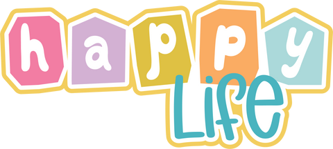 Happy Life - Scrapbook Page Title Sticker