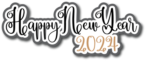 Happy New Year 2024 - Scrapbook Page Title Sticker