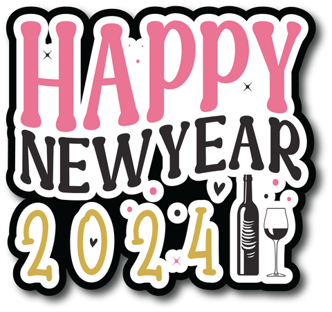 Happy New Year 2024 - Scrapbook Page Title Sticker