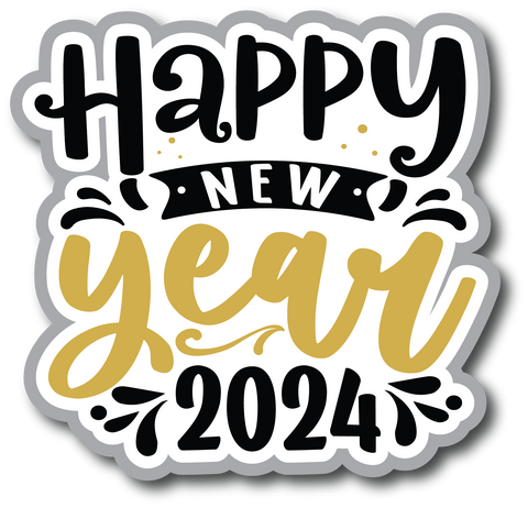 Happy New Year 2024 - Scrapbook Page Title Sticker