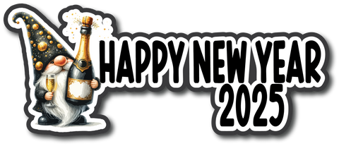 Happy New Year 2025 - Scrapbook Page Title Die Cut