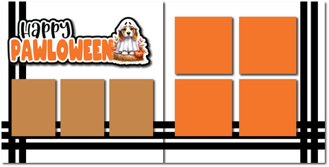 Happy Pawloween - Printed Premade Scrapbook (2) Page 12x12 Layout