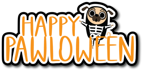 Happy Pawloween - Scrapbook Page Title Die Cut