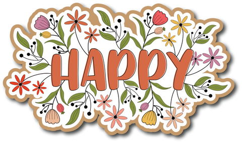 Happy - Scrapbook Page Title Die Cut