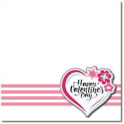 Happy Valentine's Day - Printed Premade Scrapbook Page 12x12 Layout