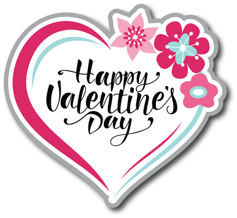 Happy Valentine's Day Heart - Scrapbook Page Title Die Cut