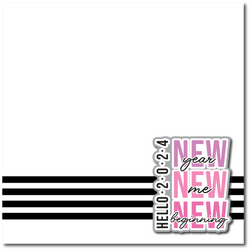 Hello 2024 - Printed Premade Scrapbook Page 12x12 Layout