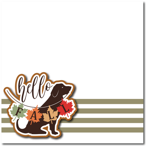 Hello Fall - Printed Premade Scrapbook Page 12x12 Layout