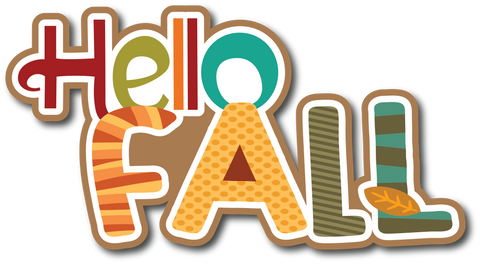 Hello Fall - Scrapbook Page Title Die Cut