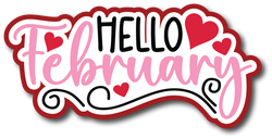 Hello February - Scrapbook Page Title Sticker