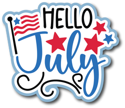 Hello July - Scrapbook Page Title Sticker