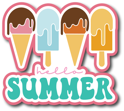 Hello Summer - Scrapbook Page Title Sticker