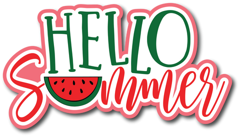 Hello Summer - Scrapbook Page Title Die Cut
